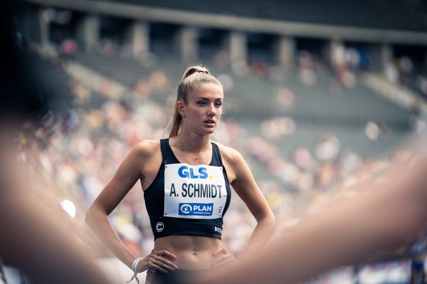 Alica Schmidt (SCC Berlin) waehrend der deutschen Leichtathletik-Meisterschaften im Olympiastadion am 25.06.2022 in Berlin